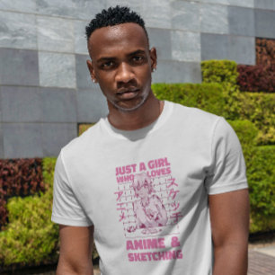 T-shirt Devis d'esquisse pour fille Anime