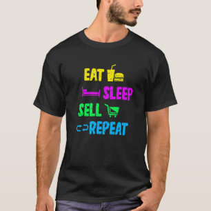 T-shirt Devis du vendeur Manger le sommeil Vendre le marke