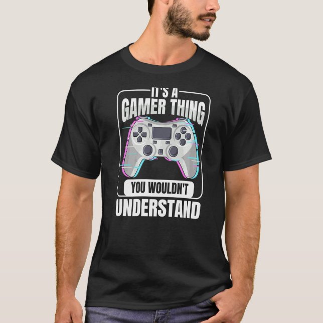 T-shirt Devis Gamer En Ligne Pour Un Contrôleur Nerd (Devant)