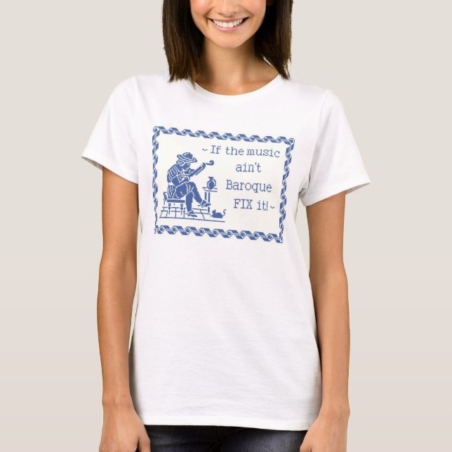 T-shirt Devise baroque de musique (Devant)