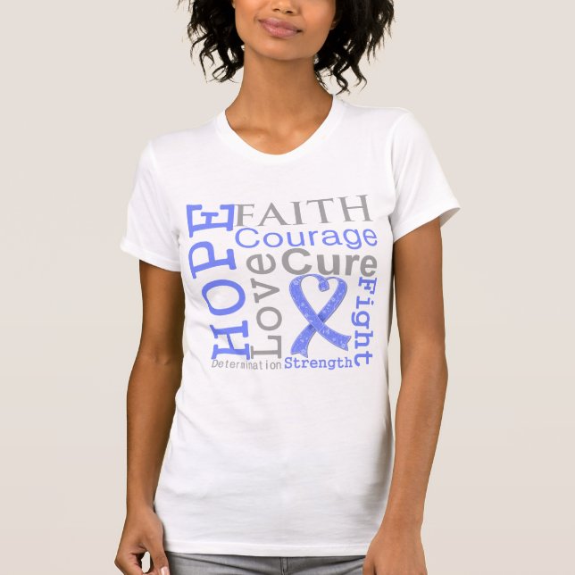 T-shirt Devise de foi d'espoir de cancer de l'estomac (Devant)