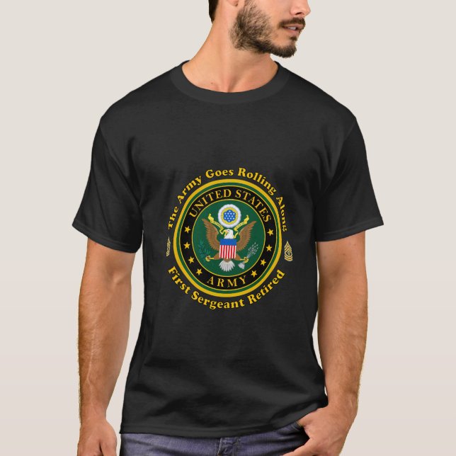 T-shirt Devise de l'Armée Premier Sergent 1Sg Sceau Retrai (Devant)