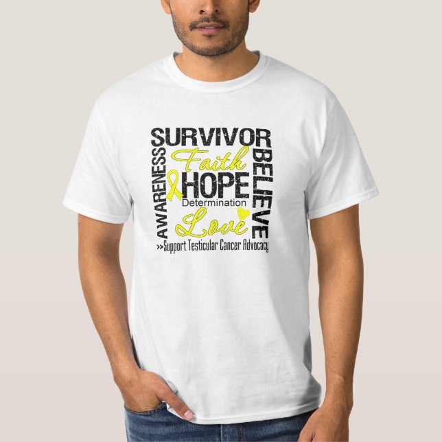 T-shirt Devise de survivants de cancer du testicule (Devant)