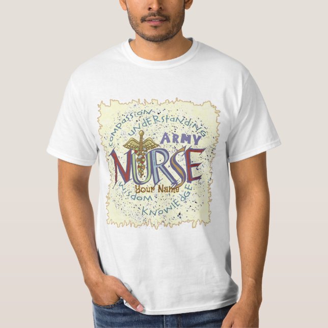 T-shirt Devise d'infirmière de l'armée (Devant)