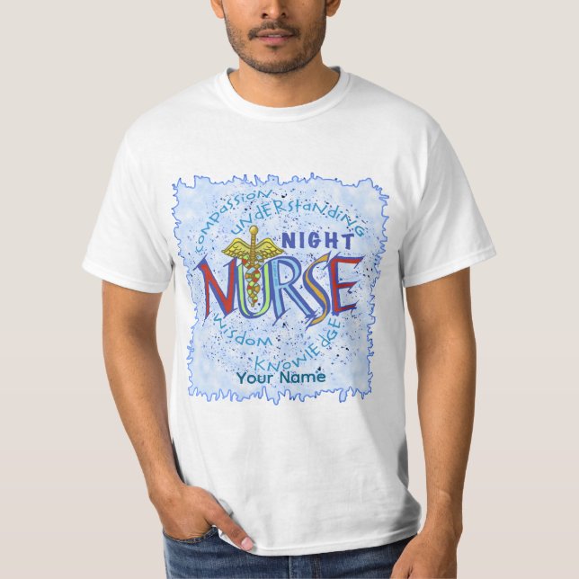 T-shirt Devise d'infirmière de nuit (Devant)