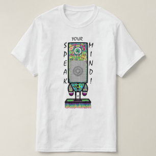 T-shirt Devise parle ton esprit (robot cyclope coloré)