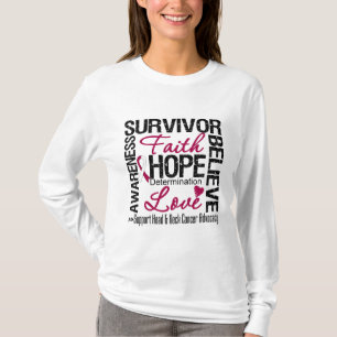 T-shirt Devise principale de survivants de Cancer de cou