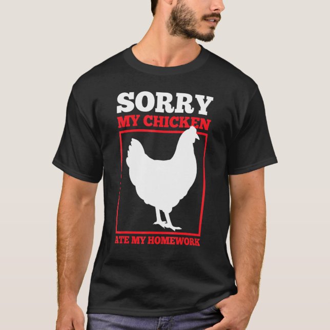 T-shirt Devoir de poulet Retour à l'école Élève (Devant)