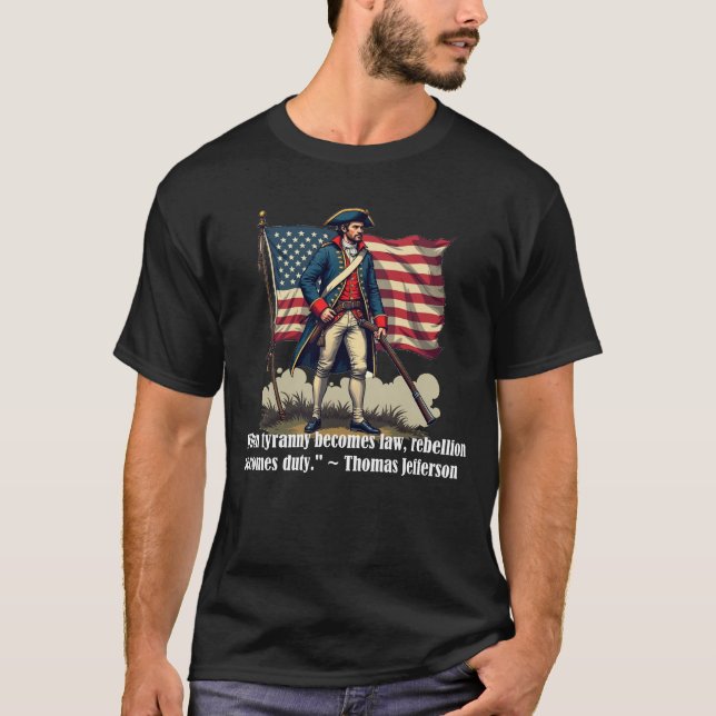 T-shirt Devoir de rébellion - Soldat américain patriotique (Devant)