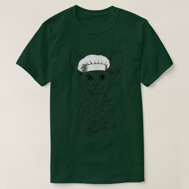 T-shirt Devon Re Cat Cook Chef Cuisine drôle (Design devant)