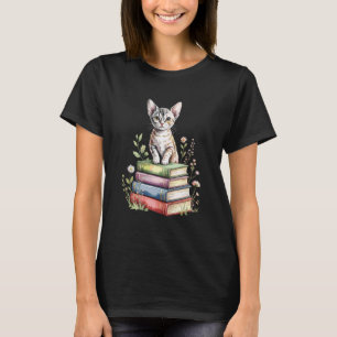 T-shirt Devon Rex Bibliophile Fleurs Livre Lecture Livres