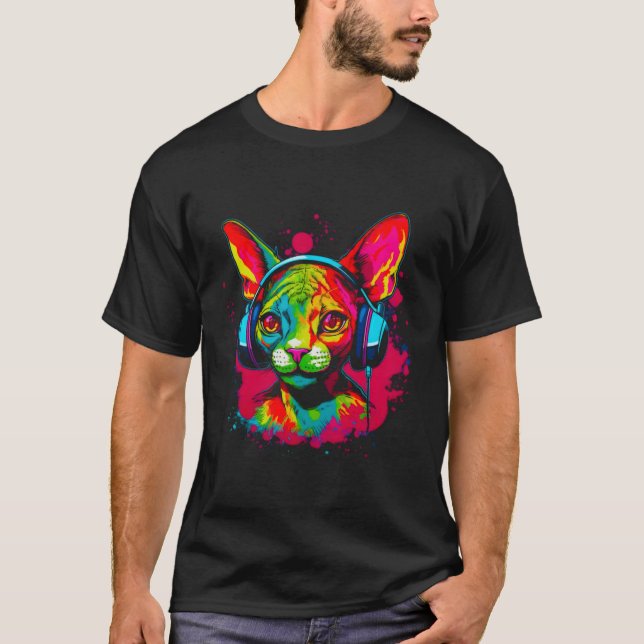 T-shirt Devon Rex Cat Dj (Devant)