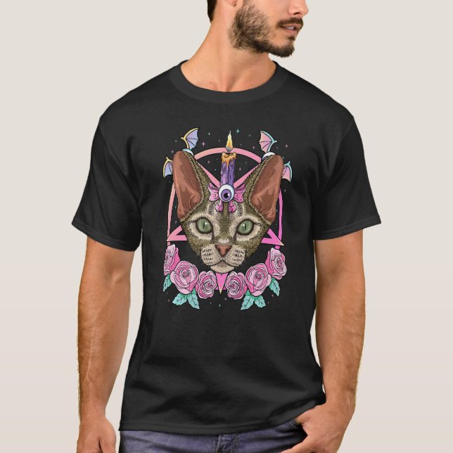 T-shirt Devon Rex Goth Pastel Païen Créatif Menhera Devon  (Devant)