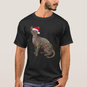 T-shirt Devon Rex lumières de Noël Noël Noël Amoureux des