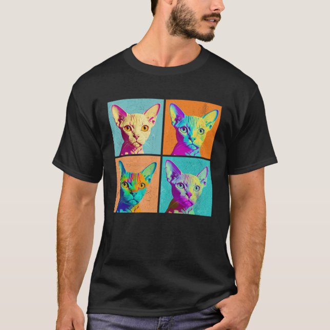 T-shirt Devon Rex Pop Illustration Colorful Animal Women (Devant)