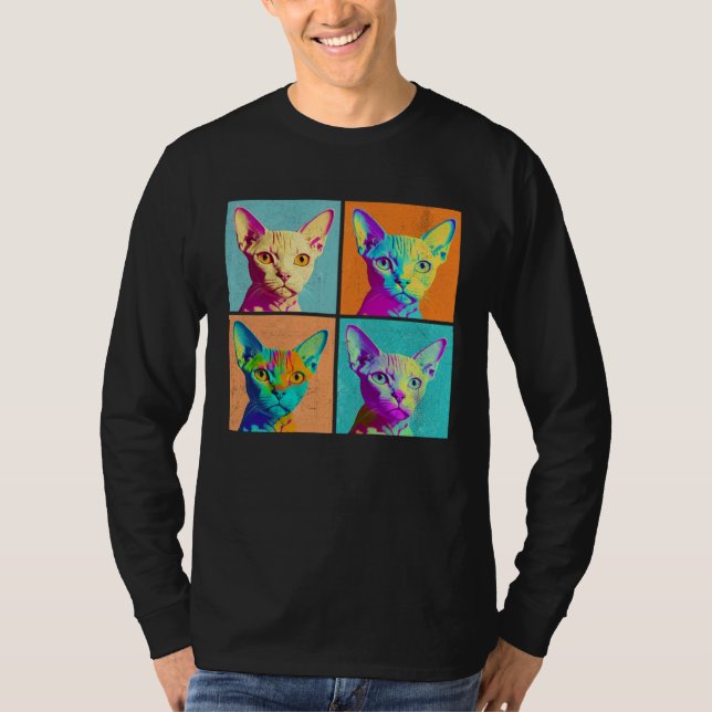 T-shirt Devon Rex Pop Illustration Colorful Animal Women (Devant)