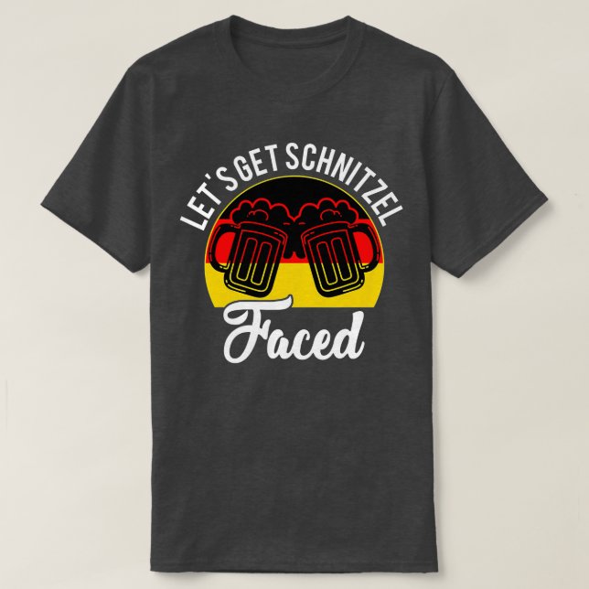 T-shirt Devons Schnitzel à l'Oktoberfest Allemagne Drapeau (Design devant)