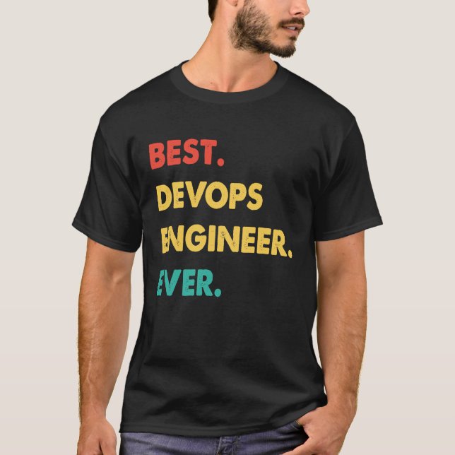 T-shirt Devops Engineer Retro Best Devops Engineer Ever (Devant)