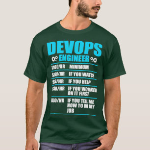 T-shirt Devops Engineer Sys administrateur et développeur 