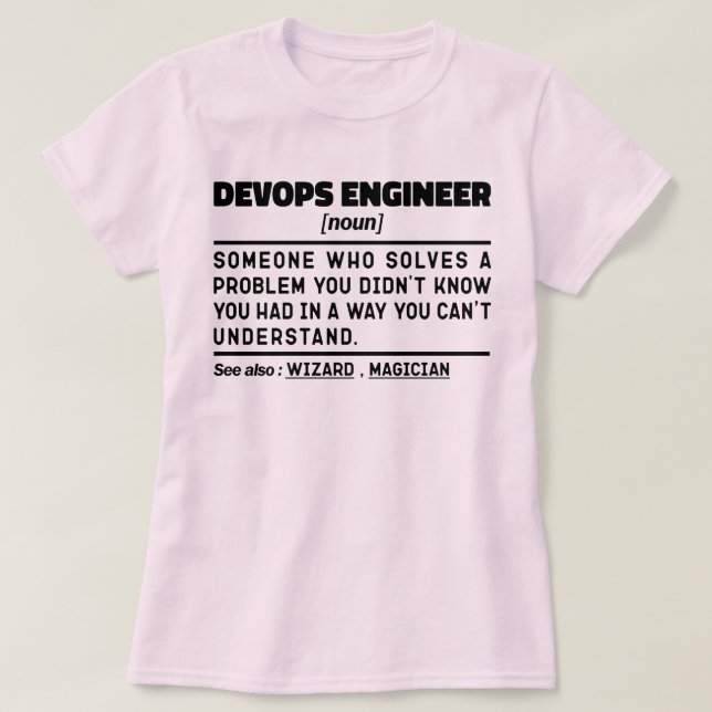 T-shirt Devops Ingénieur Définition Graduation Drôle Dire (Design devant)