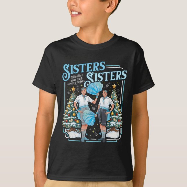 T-shirt Devoted Sisters White Xmas Merry Christmas Snowfla (Devant)