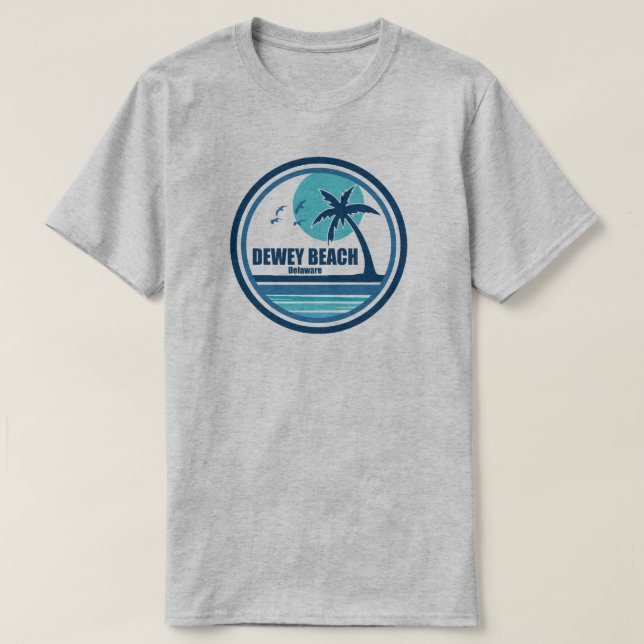 T-shirt Dewey Beach Delaware Palmier Oiseaux (Design devant)