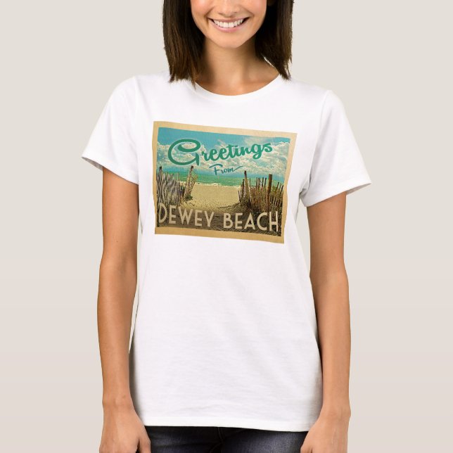 T-shirt Dewey Beach Vintage voyage (Devant)
