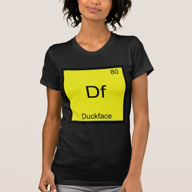 T-shirt Df - Symbole d'élément de canard visage Mème Drôle (Devant)