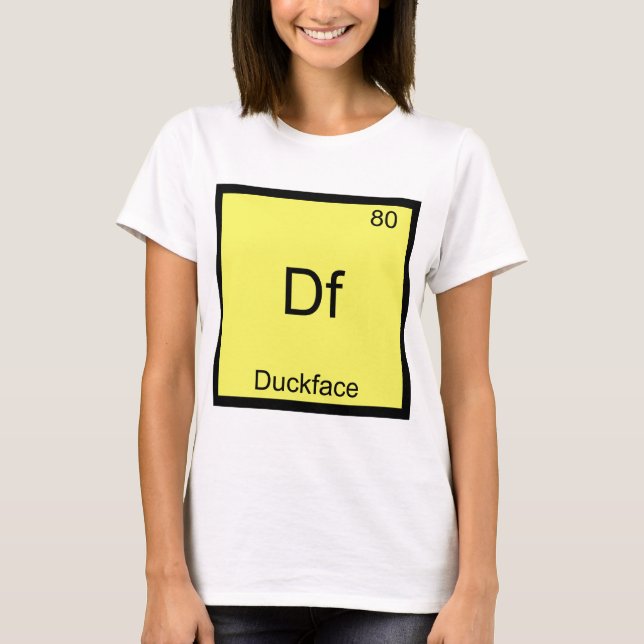 T-shirt Df - Symbole d'élément de canard visage Mème Drôle (Devant)