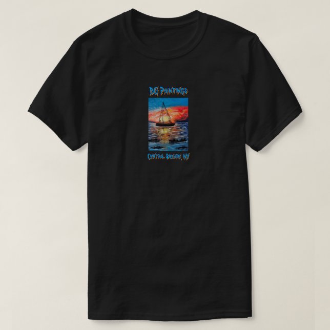 T-shirt DG Peintures Coucher de soleil Voile Central Squar (Design devant)