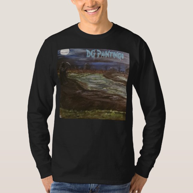 T-shirt DG Peintures Grim Reaper traquant (bleu) V3   (Devant)