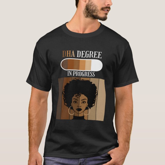 T-shirt Dha En Cours Candidat Au Doctorat Étudiant Noir A (Devant)