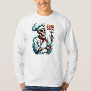 T-Shirt d'Halloween Bone Appetit - Chef squelette