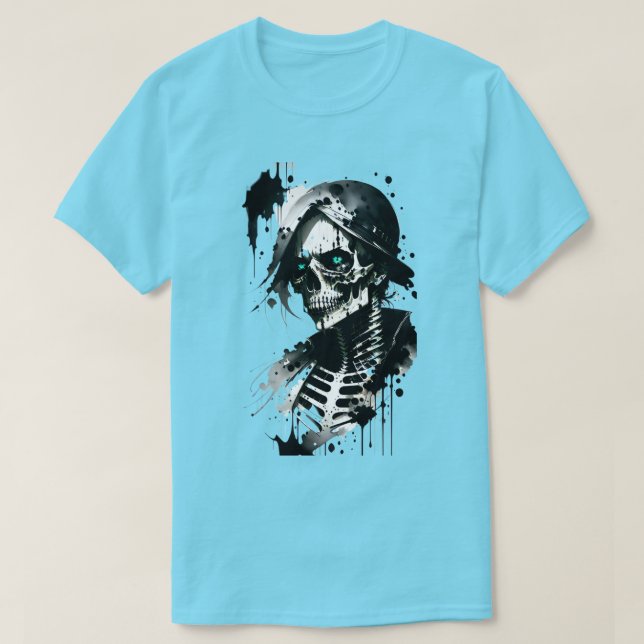 T-shirt d'Halloween en écorce de squelette (Design devant)