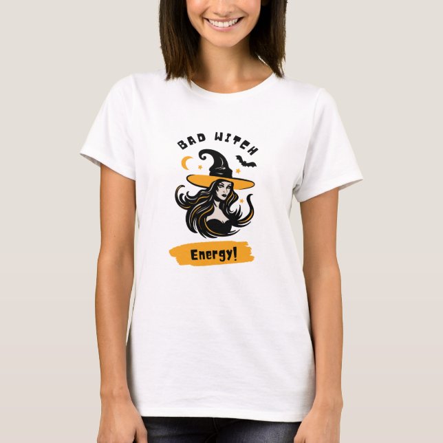 T-shirt d'Halloween noir orange (Devant)