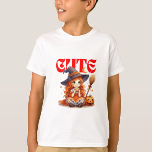 T-shirt d'Halloween sorcière mignonne pour enfants