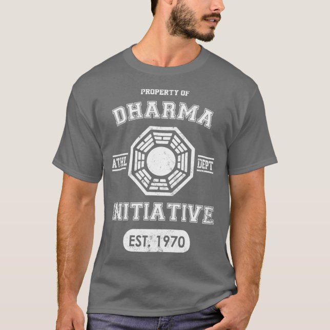 T-shirt Dharma Initiative département sportif Lumière ver (Devant)