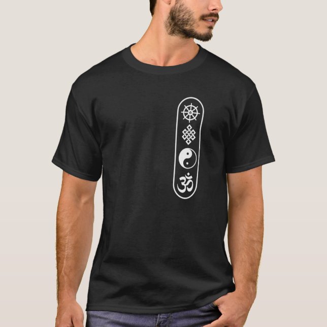 T-shirt Dharmachakra Wheel  Om Sign  Yin Yang  Endless Kno (Devant)