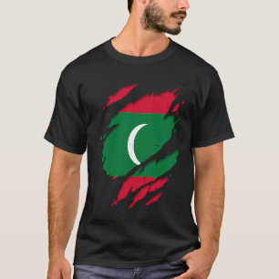 T-shirt Dhivehin Torn, fier, a arraché le drapeau des Mald