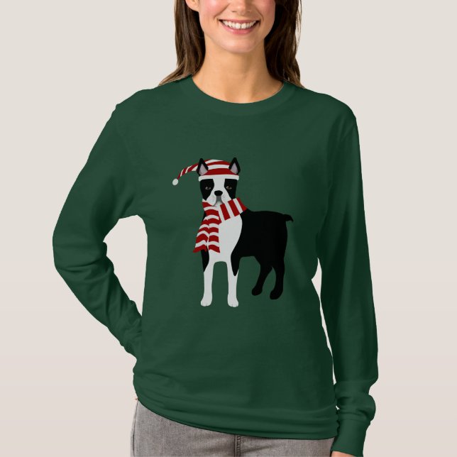 T-shirt d'hiver Boston Terrier (Devant)