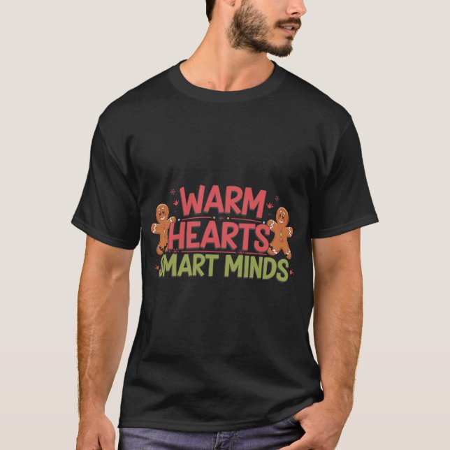 T-shirt d'hiver : Coeurs chauds, esprit intelligen (Devant)