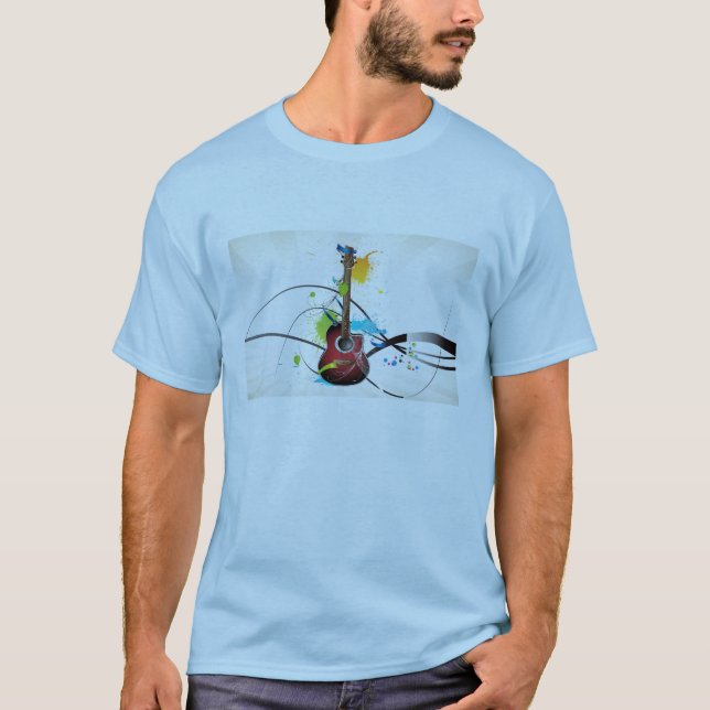 T-shirt d'hommes de guitare (Devant)