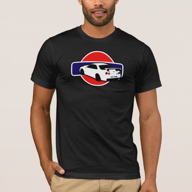 T-shirt d'horizon de Datsun des hommes (noir) (Devant)