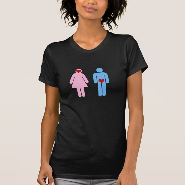 T-shirt d'humour d'amour de femme d'homme (Devant)
