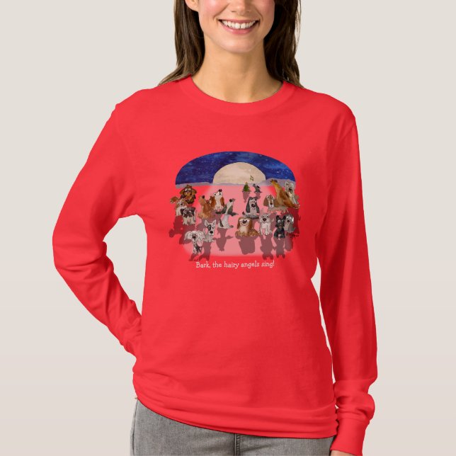 T-shirt d'hurlement de chiens de lune de bande (Devant)