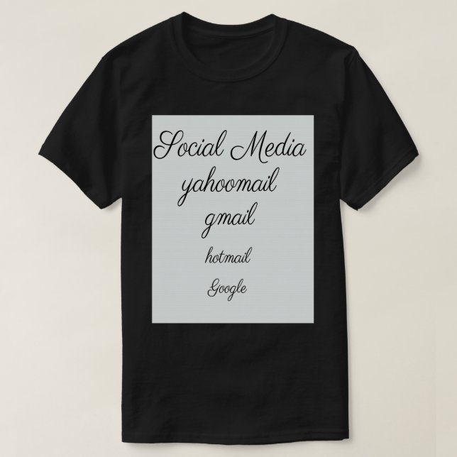 T-SHIRT DI COLLECTION SOCIAL MEDIA YAHOOMAIL GMAIL HOTMAIL (Design devant)