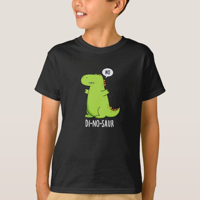 T-shirt Di-no-saur Dinosaure Drôle Puns Dark BG (Devant)