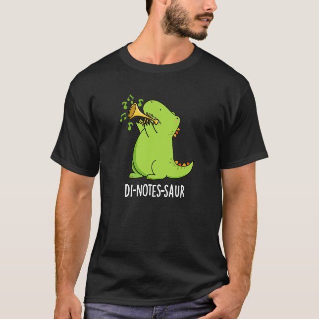 T-shirt Di-notes-saur Drôle de dinosaure Punir Fond sombre (Devant)