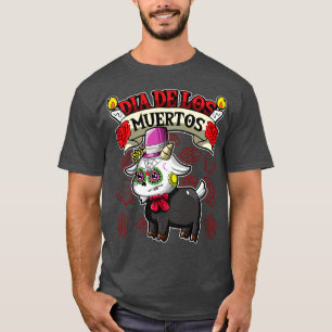 T-shirt Dia De Los Muertos Animaux Chèvre