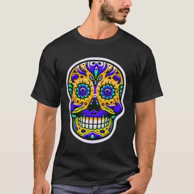 T-shirt Dia de los Muertos crâne 8 (Devant)